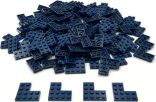 Lego 100 New Dark Blue Plates 4 x 4 Stud Corner Parts