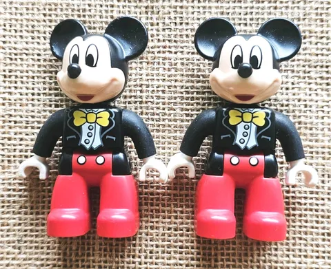 2 Lego Duplo Disney Mickey Mouse Toy Figures Black & Red Tuxedos
