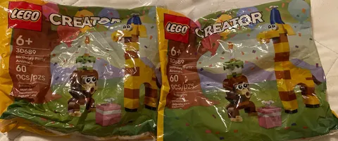 LEGO CREATOR Birthday Party Animals ~ 30689 ~ 60 pieces- New  Lot Of 2