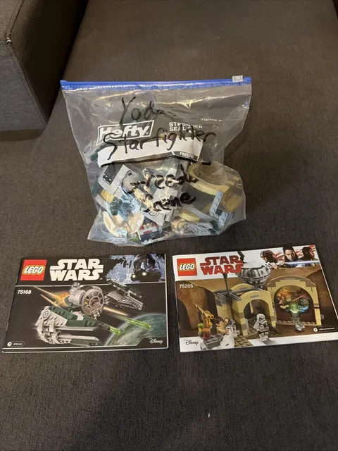 Star Wars Lego Yodas Star Fighter 75168 And Greedos Scene 75205 No Mini Figs