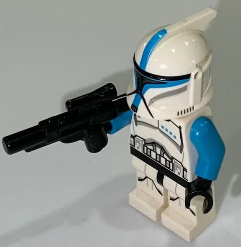 Lego Star Wars MiniFigure - Clone Trooper Lieutenant (Phase 1) - Scowl w Blaster