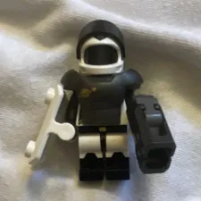 LEGO Police Minifigure w/ Helmet Visor, White Shield & Black Weapon Accessory