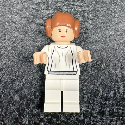 RARE LEGO Princess Leia SMOOTH HAIR sw0175a Amazing condition
