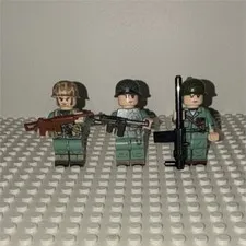LEGO Minifigure Lot x3 Marines WW2 Military Outfits w/ Weapons & Helmets