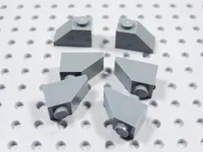 LEGO Lot of 6 Dark Bluish Gray 2x1 Slopes BD