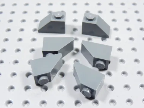LEGO Lot of 6 Dark Bluish Gray 2x1 Slopes BD