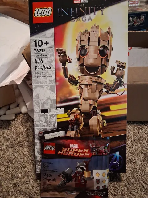 Lego 76217 I Am Groot + Rocket Racoon Set Guardians Of The Galaxy Lot SEALED Box