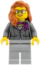 LEGO: Scientist Female Magenta Scarf (cty1058)