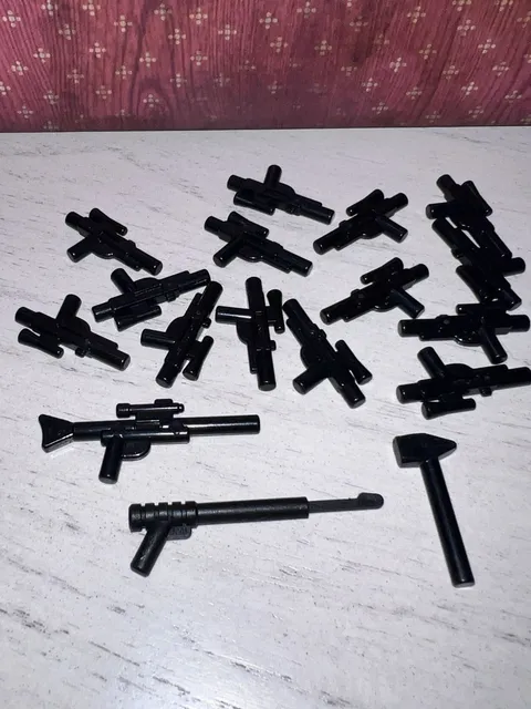 Star Wars Lego Gun 14 Blasters, 1 Blaster Rifle,1 Mini Fig Spear, 1 Mallet (027)