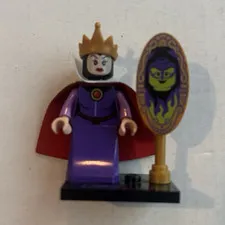 LEGO Disney Evil Queen Minifigure 71012 w/ Mirror & Display Stand, 2 Pieces