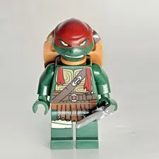 LEGO TMNT Raphael Minifigure Red Mask w/ Sai Weapon & Shell 2012
