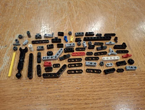 LEGO Technic Parts Bulk Lot Beams and Connectors and Gears Multicolor Plastic