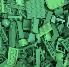 GREEN Lego Lot by Color 1/2 LB Pound 200 Pieces Sorted Bulk - BUY MORE & SAVE!