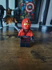 LEGO Red Ninja Minifigure w/ Hood Mask/Head Wrap & Black Hands