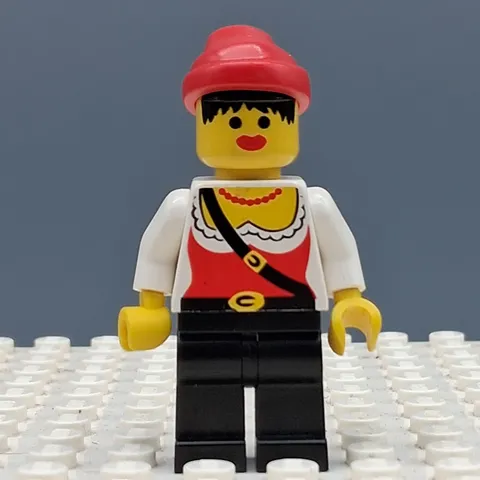 Lego Pirate Female, Black Legs, Red Bandana Minifigure pi057
