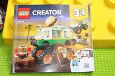 LEGO (31104) Creator, Monster Burger Truck 3-in-1, Used, 100% Complete W/Manual