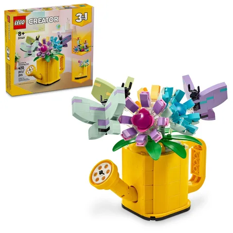 LEGO Creator 3 in 1 Flowers Watering Can Building Toy - Fun, Multicolor
