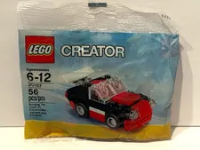 RARE NEW SEALED LEGO Polybag Creator 30187 Fast Red Race Racing Car Complete Set