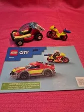 LEGO City Fire Vehicle & Fire Motorcycle Lot w Instruction Manual Mismatch