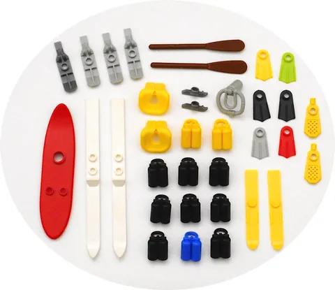 LEGO 35 Piece Water & Snow Sports Accessories Skis Skates Scuba Swimming Lot