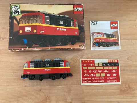 Lego vintage train 727 Locomotive 12V with box and instructions and all stickers
