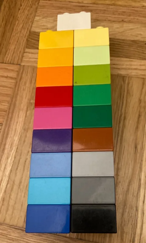 Lot Lego Duplo 19 bricks 2x2 rainbow of color
