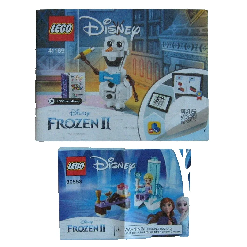 2 LEGO Disney Frozen II #41169, #30553 Instruction Manuals Only Olaf Throne