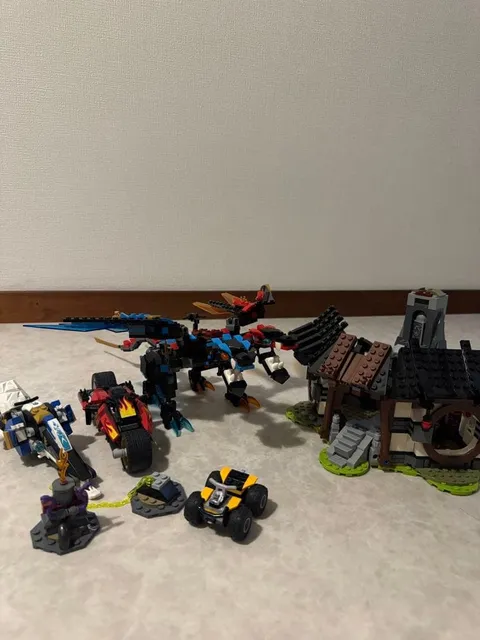 LEGO Ninjago 70627 Dragon's Forge Building Set with Bonus Bikes and Parts Lot