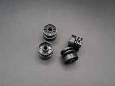 LEGO - 4x - Wheel - Tyre - 18mm x 14mm - Black - Black - 55981
