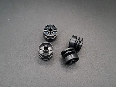 LEGO - 4x - Wheel - Tyre - 18mm x 14mm - Black - Black - 55981
