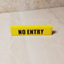 LEGO No Entry Sign STAY OUT Keep Out Do not Enter Stickered Part 1x4 Yellow