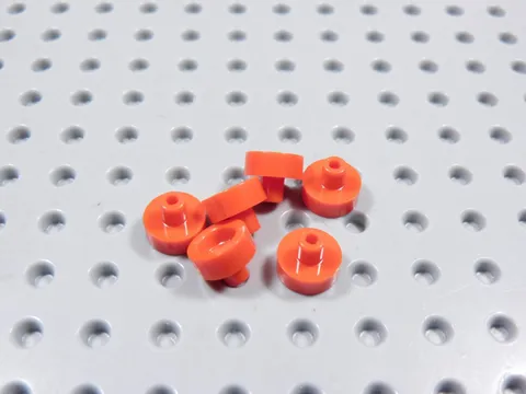 LEGO Lot of 6 Red Round 1x1 Plates w/ Pin BD