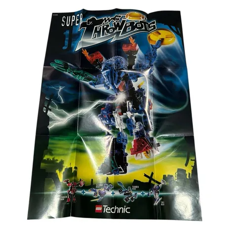 Vintage 1999 LEGO Technic Super ThrowBots Poster - Two Sided - 12”x16” Approx.