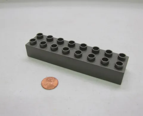 Lego Duplo 2x8 Dark Gray Grey Brick Block Building Block House Castle Vintage