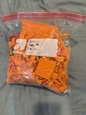 LEGO Orange Plastic Bricks & Pieces Bulk Lot Parts Mixed 2 lbs