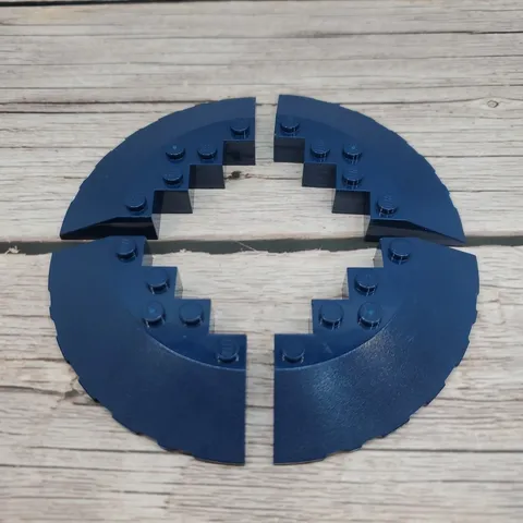 LEGO LOT 4 DARK BLUE ROUND CORNER 6X6 SLOPE 33° EDGE FACET CUTOUT #95188