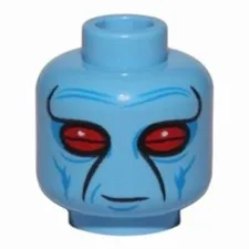 LEGO Minifigure, Head Alien with SW Duros Dark Azure Facial Lines