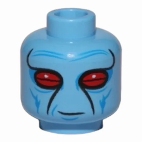 LEGO Minifigure, Head Alien with SW Duros Dark Azure Facial Lines