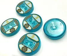 Lego 5 New Trans-Light Blue Dimensions Toy Tag 4 x 4 x 2/3 with 2 Studs Parts