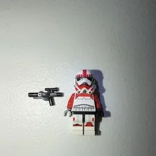 LEGO Star Wars Shock Trooper Minifigure w/ Helmet & Black Blaster (2pc) Pre Used