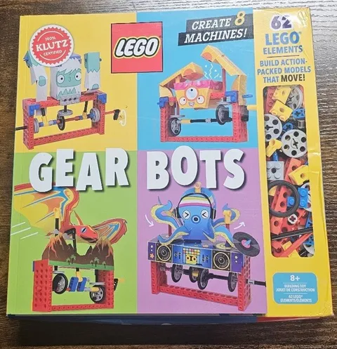 LEGO Klutz Gear Bots Kit-STEM Kinetic Model Building Set 62 LEGO Pieces NEW