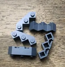 LEGO Dark Bluish Gray Brick, Modified Facet 3 x 3 QTY 5. Part No. 2462