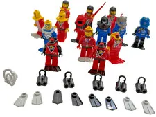 Vintage LEGO Divers Minifigure Lot Scuba Aquazone Hydronauts Flippers Tanks 1990