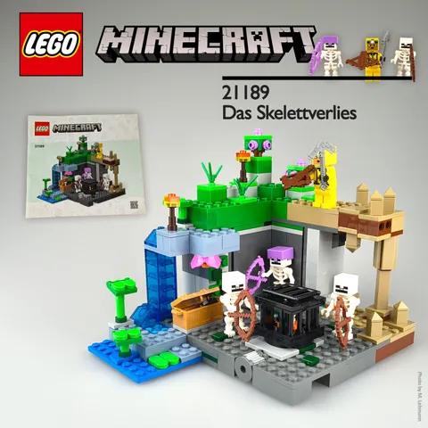 💜 LEGO MINECRAFT - The Skeleton Dungeon - 21189 - 100% Complete - No Original Box 💜