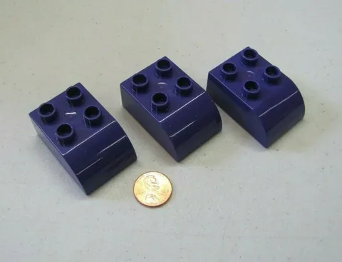 LEGO Duplo Block PURPLE 2x2x3 CURVED BRICK 3 Block Castle Princess Building