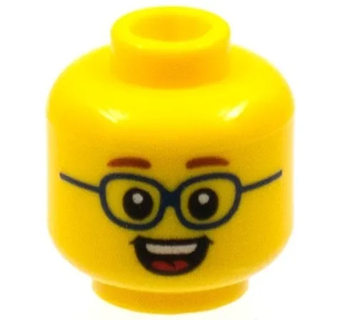 NEW LEGO Teen Head Happy Face Smile Simple Standard Smile Eye Blue Tween