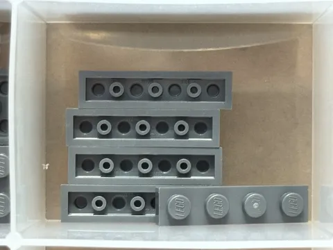 LEGO Parts - Dark Bluish Gray Plate 1 x 4 - No 3710 - QTY 5