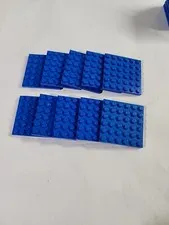 LEGO Parts ● Blue Plate 6 x 6 Square ● # 3958 ● QTY 10