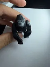 Lego New Black Gorilla 2 Studs on Back Dark Bluish Gray Face Part