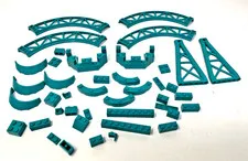 LEGO LOT OF 40 TURQUIOS ROLLER COASTER PARTS & PIECES